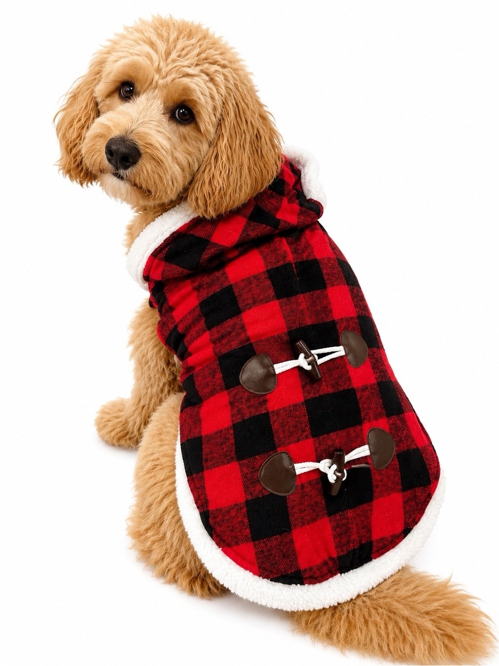Dog/Puppy costume Buffalo Plaid/Lumberjack/Rustic hooded winter Christmas SZ LG - Picture 8 of 8